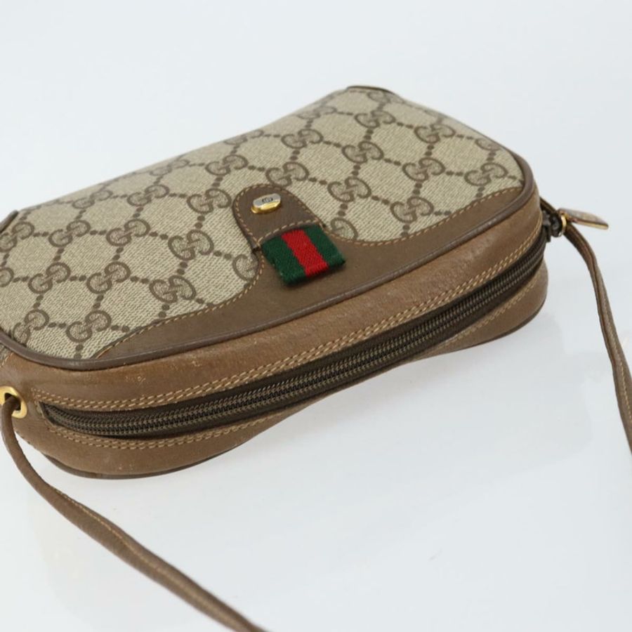 【日本直送】GUCCI GG Supreme Web Sherry Line 手提包 PVC 米色 金色 89 02 066 正品 BA7117-5
