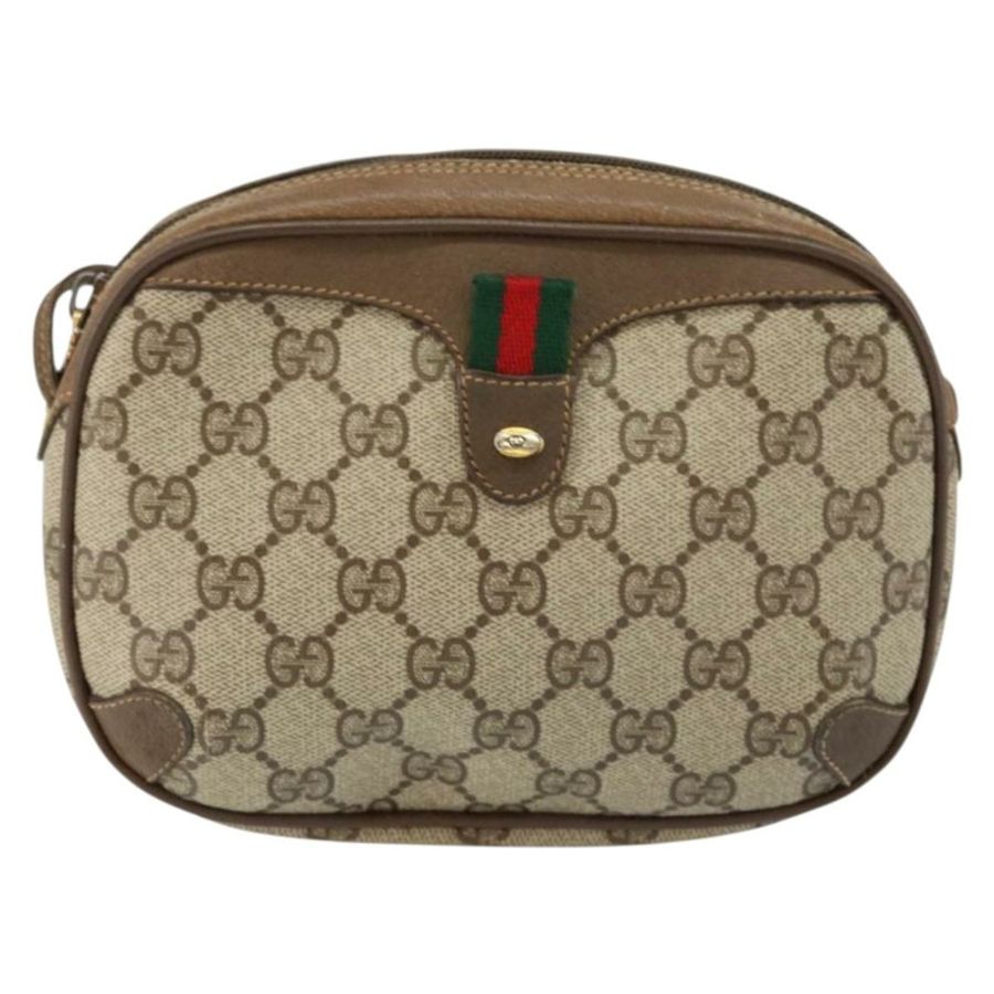 【日本直送】GUCCI GG Supreme Web Sherry Line 手提包 PVC 米色 金色 89 02 066 正品 BA7117-12