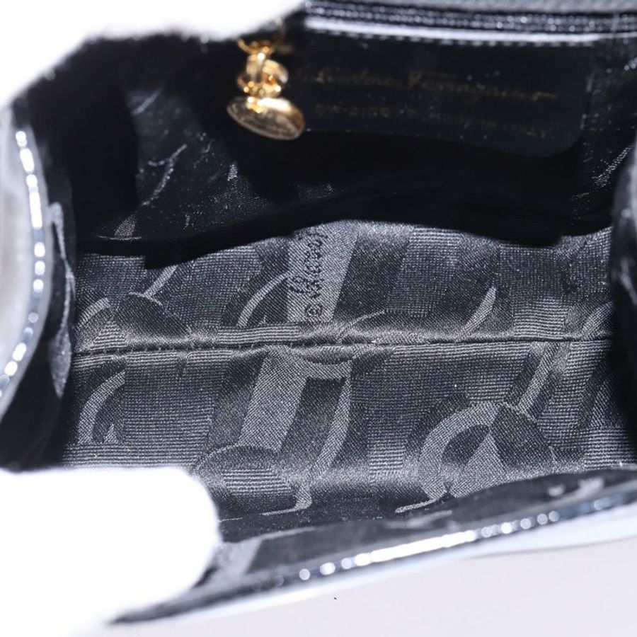 【日本直送】Salvatore Ferragamo Vala 琺瑯雙面手提包,黑色金色,正品編號 147507-10
