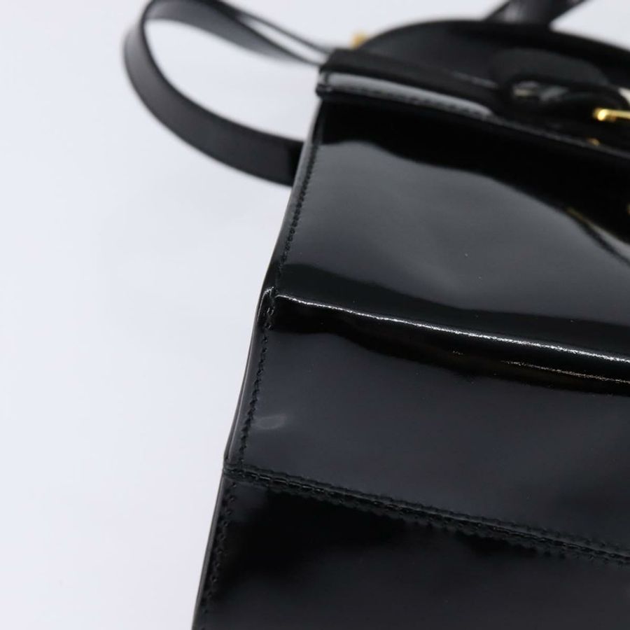 【日本直送】Salvatore Ferragamo Vala 琺瑯雙面手提包,黑色金色,正品編號 147507-15