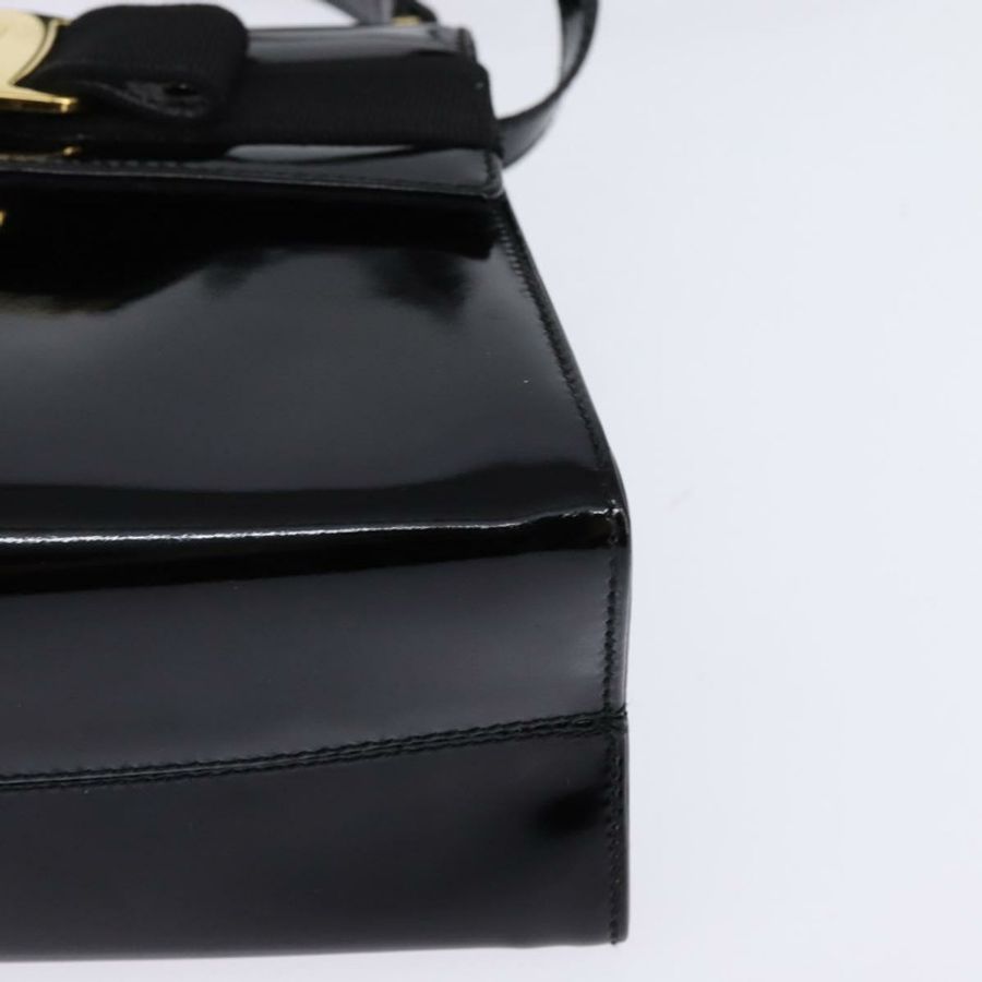 【日本直送】Salvatore Ferragamo Vala 琺瑯雙面手提包,黑色金色,正品編號 147507-16
