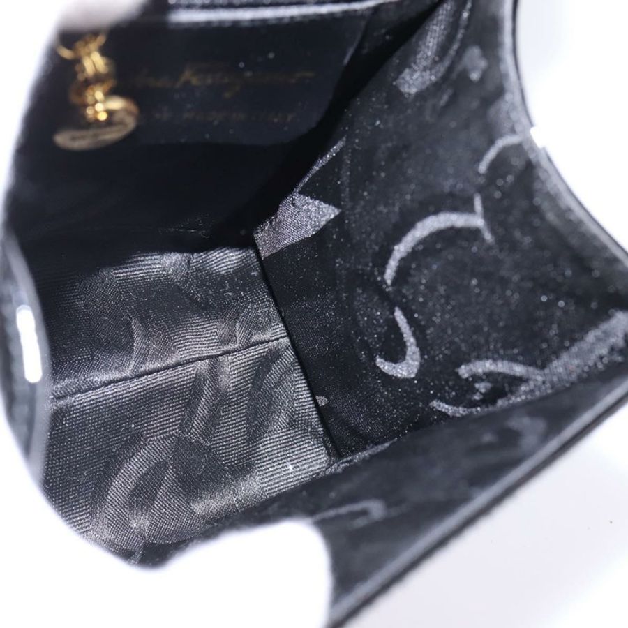 【日本直送】Salvatore Ferragamo Vala 琺瑯雙面手提包,黑色金色,正品編號 147507-19