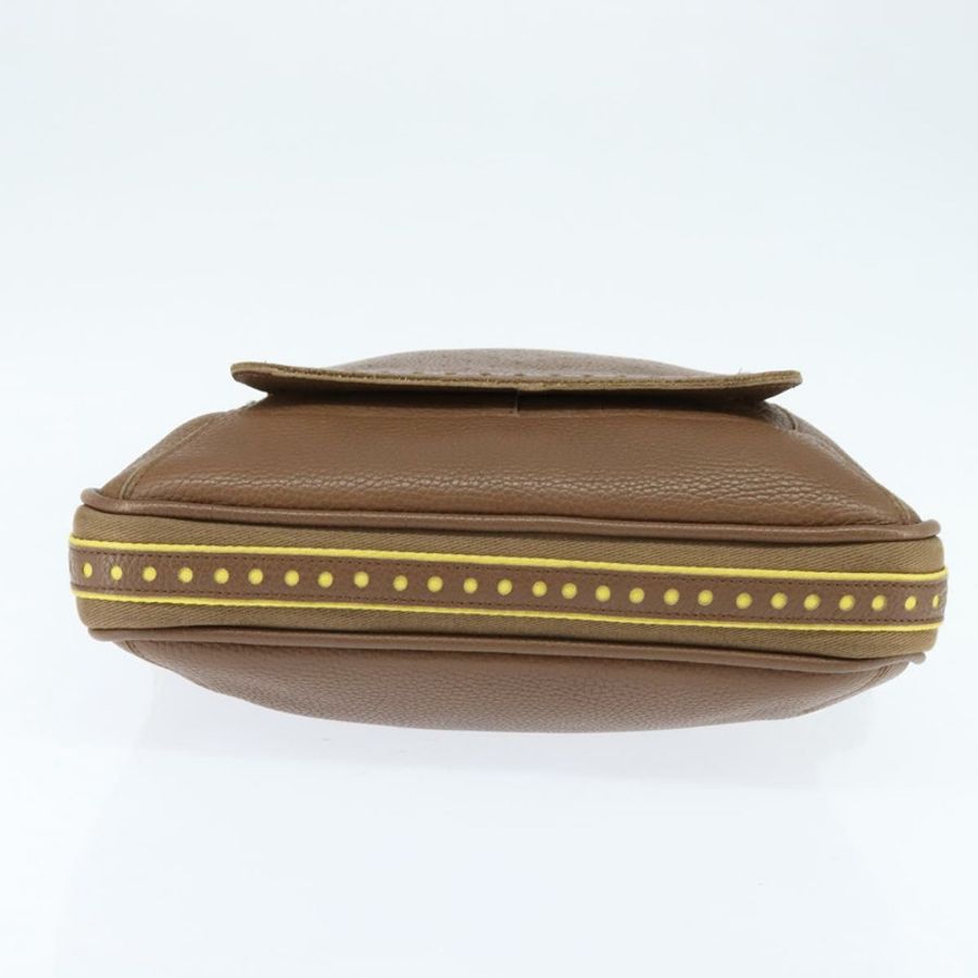 【日本直送】BOTTEGA VENETA 單肩包 沖孔皮革 棕色 金色 Auth bs30220-4