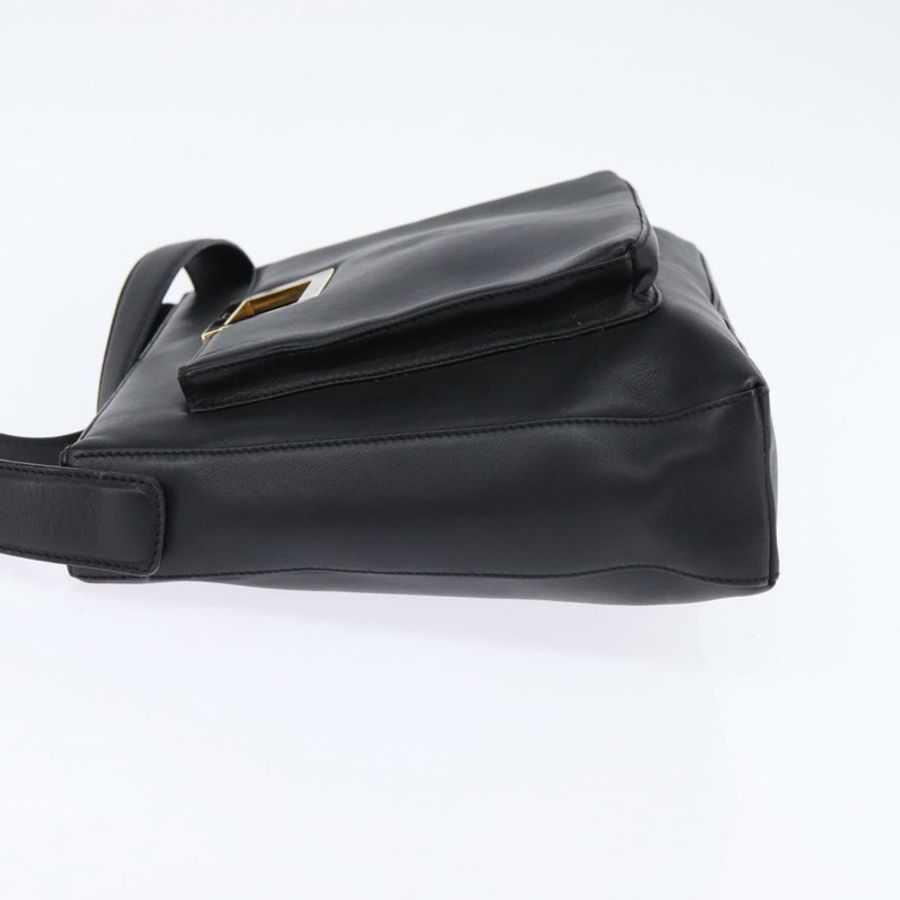 【日本直送】Salvatore Ferragamo 黑色金色皮革肩背包,正品編號 148231-2
