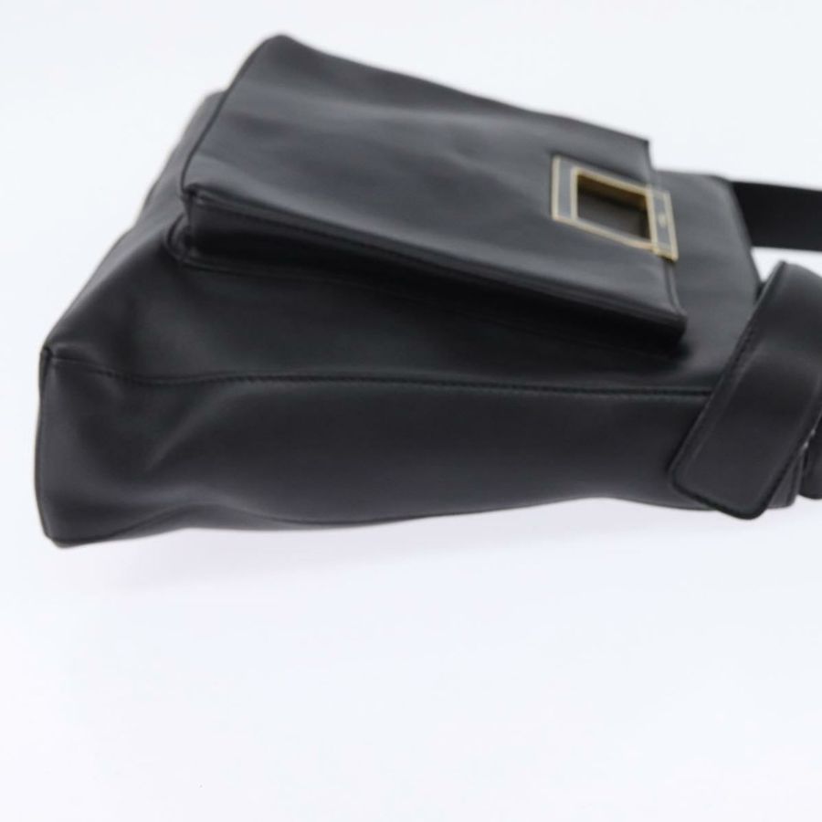 【日本直送】Salvatore Ferragamo 黑色金色皮革肩背包,正品編號 148231-3