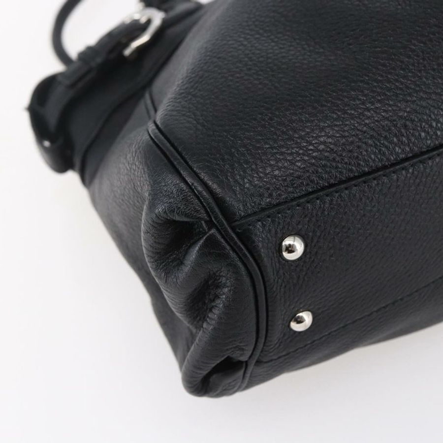 【日本直送】Salvatore Ferragamo Gancini 手袋 皮革 黑色 銀色 正品 147518-13