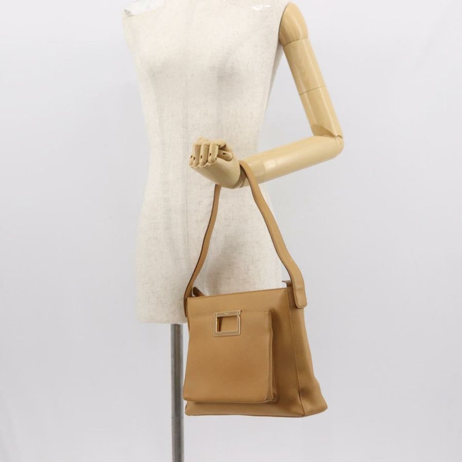 【日本直送】Salvatore Ferragamo 皮革肩背包 米色 金色 正品 gh1110-20