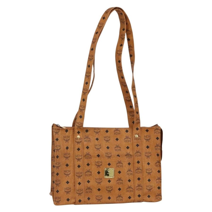 【日本直送】MCM Logoogram Vicetos 手提包 PVC 皮革 棕色 金色 正品 gh1079-0
