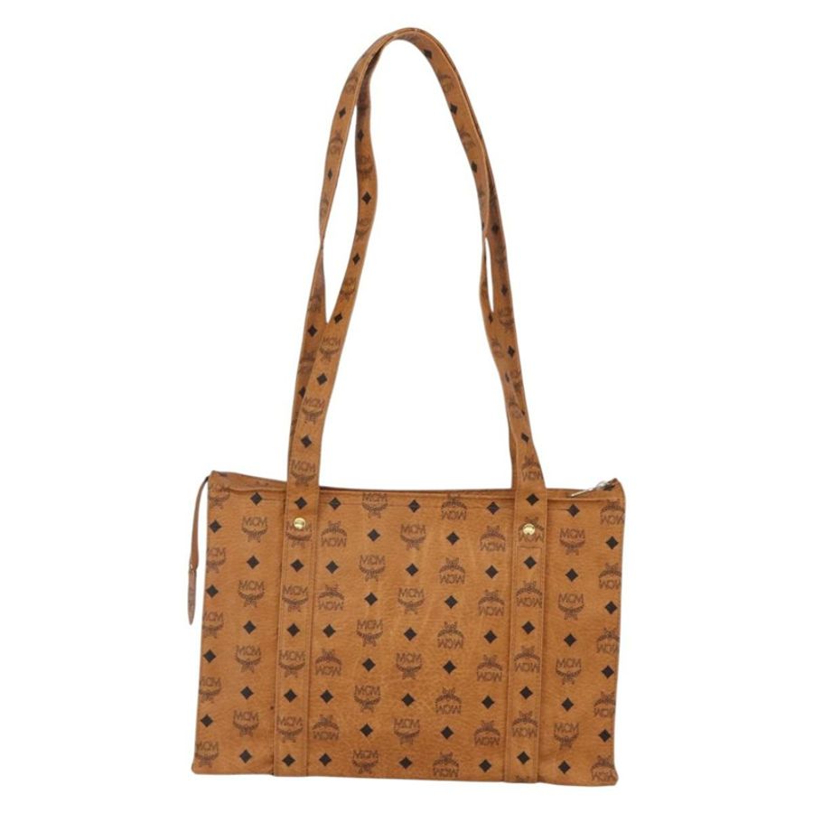 【日本直送】MCM Logoogram Vicetos 手提包 PVC 皮革 棕色 金色 正品 gh1079-1