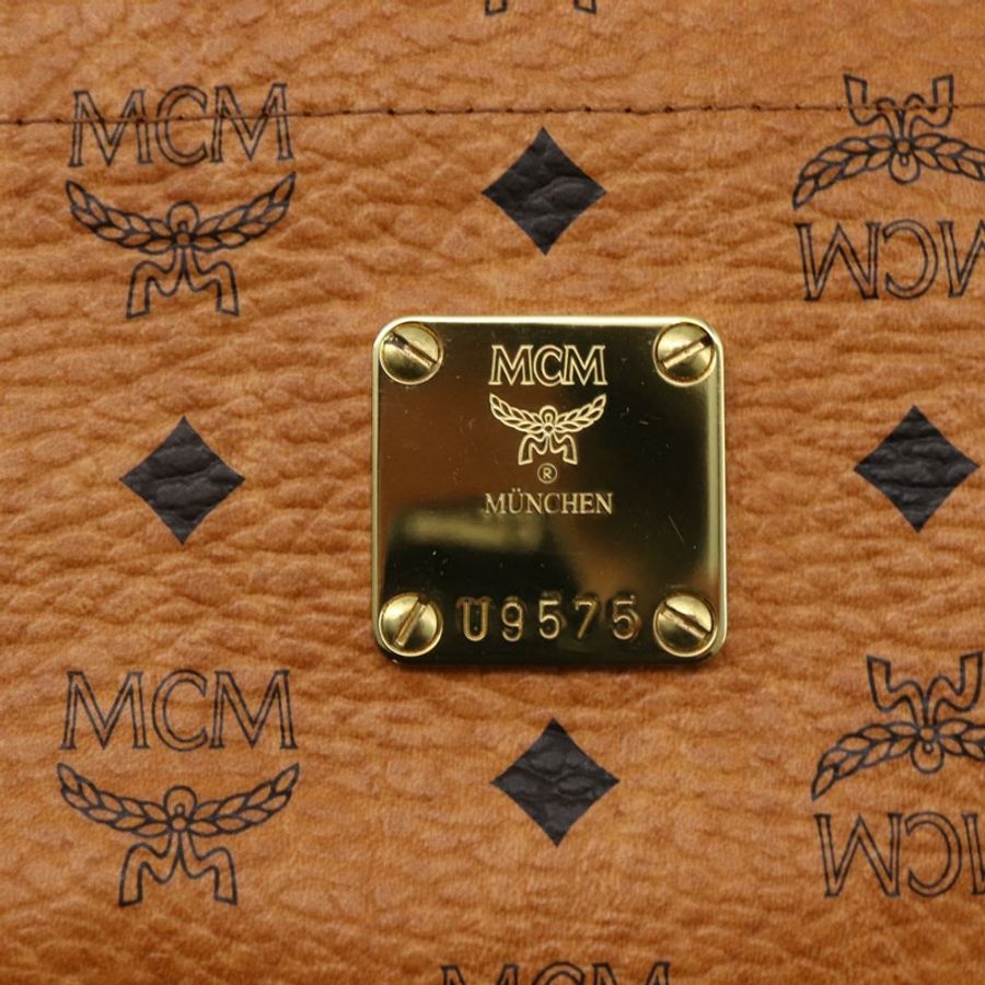 【日本直送】MCM Logoogram Vicetos 手提包 PVC 皮革 棕色 金色 正品 gh1079-11