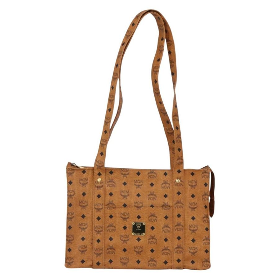 【日本直送】MCM Logoogram Vicetos 手提包 PVC 皮革 棕色 金色 正品 gh1079-12