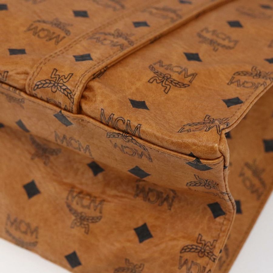 【日本直送】MCM Logoogram Vicetos 手提包 PVC 皮革 棕色 金色 正品 gh1079-15