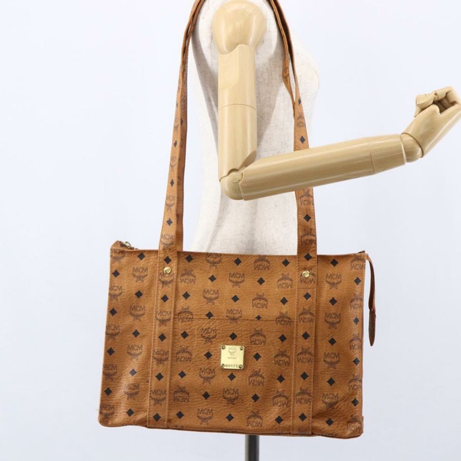 【日本直送】MCM Logoogram Vicetos 手提包 PVC 皮革 棕色 金色 正品 gh1079-20