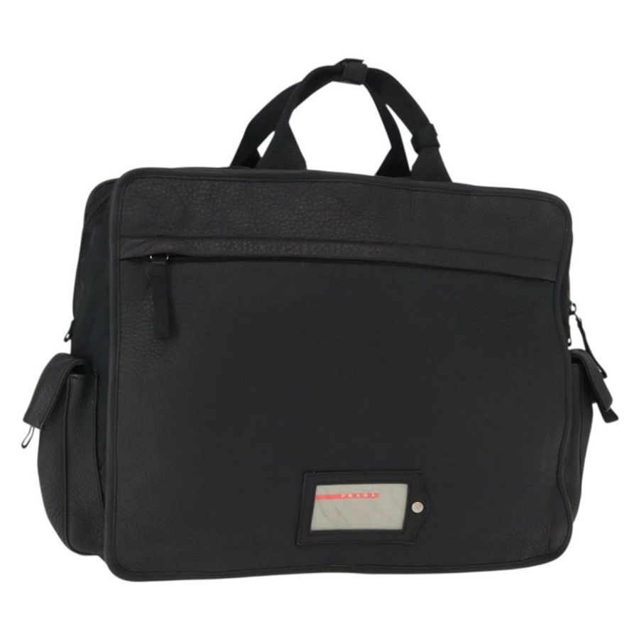 【日本直送】PRADA 運動手提包 尼龍皮革 黑色 銀色 正品 gh1071-0