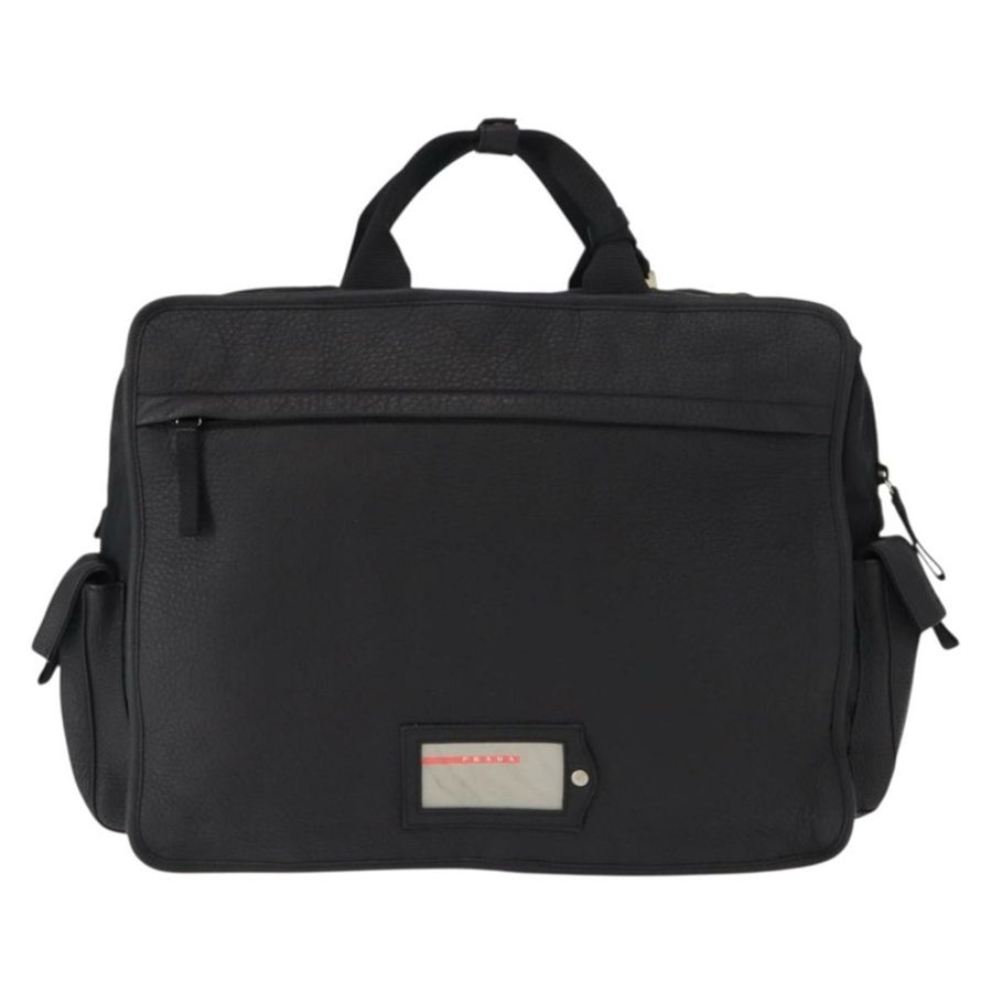 【日本直送】PRADA 運動手提包 尼龍皮革 黑色 銀色 正品 gh1071-12