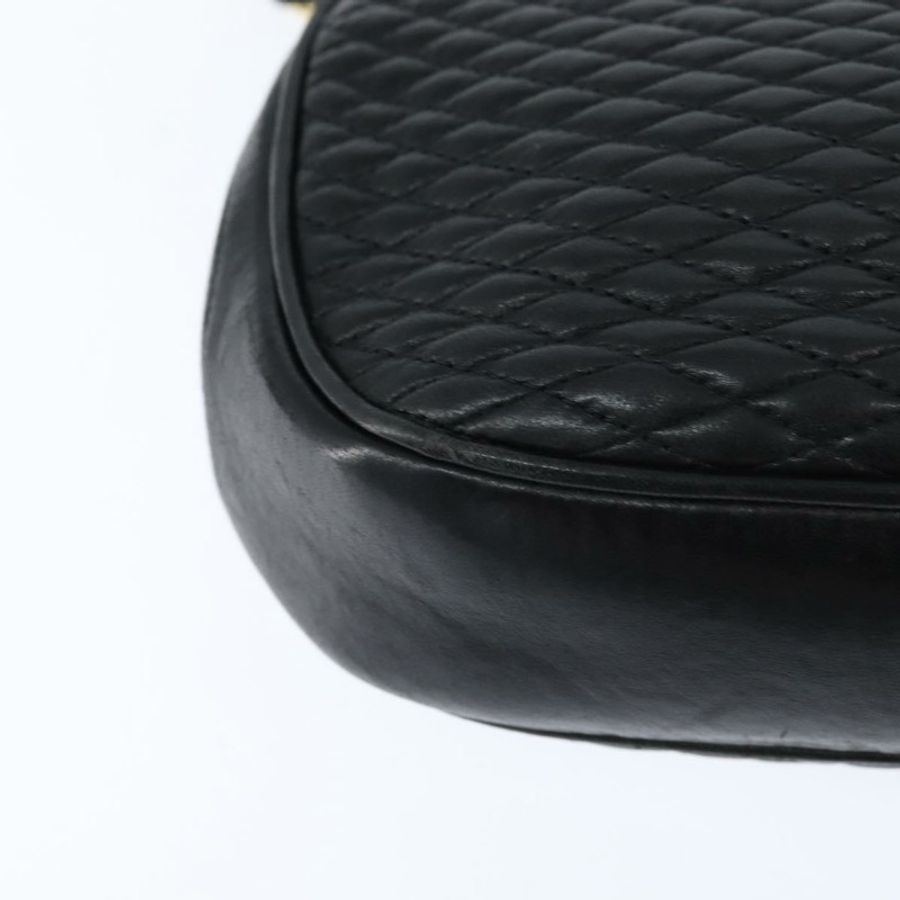 【日本直送】BALLY 絎縫鏈條單肩包 皮革 黑色 金色 正品 gh1162-14