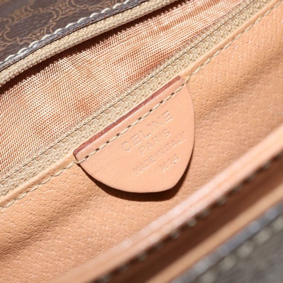 【日本直送】CELINE Circle Macadam帆布手提包 PVC皮革 棕色 金色 正品 149189-11