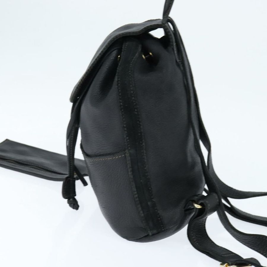 【日本直送】FENDI 黑色金色皮革雙肩包,貨號 149132-2