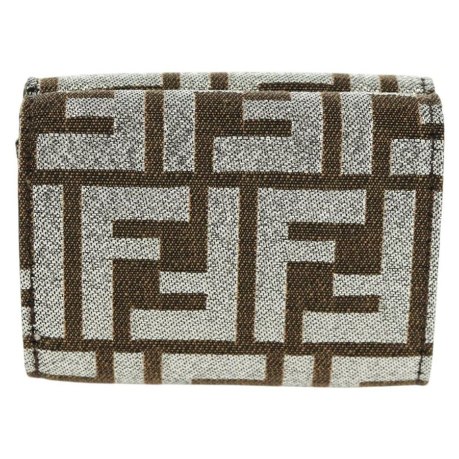【日本直送】FENDI Zucca帆布法國皮夾 銀棕色 正品 148473M-2