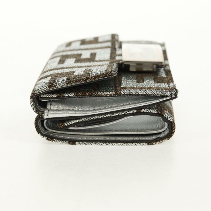 【日本直送】FENDI Zucca帆布法國皮夾 銀棕色 正品 148473M-3
