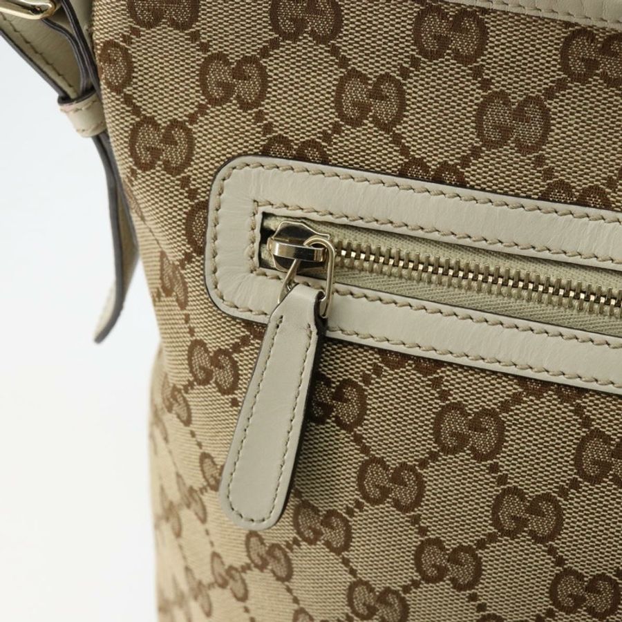 【日本直送】GUCCI GG帆布肩背包 米色 金色 正品 148374-13