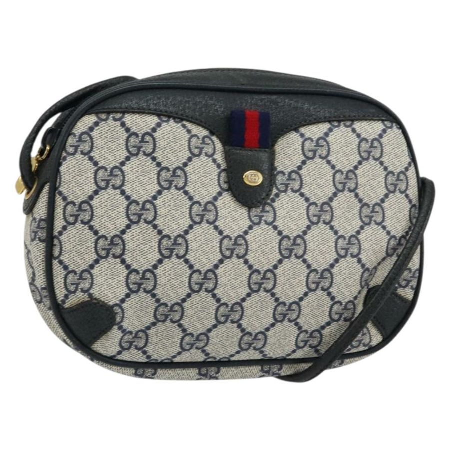 【日本直送】GUCCI GG Supreme Sherry Line 單肩包 PVC 海軍藍/紅色 89 02 066 正品 150546-0