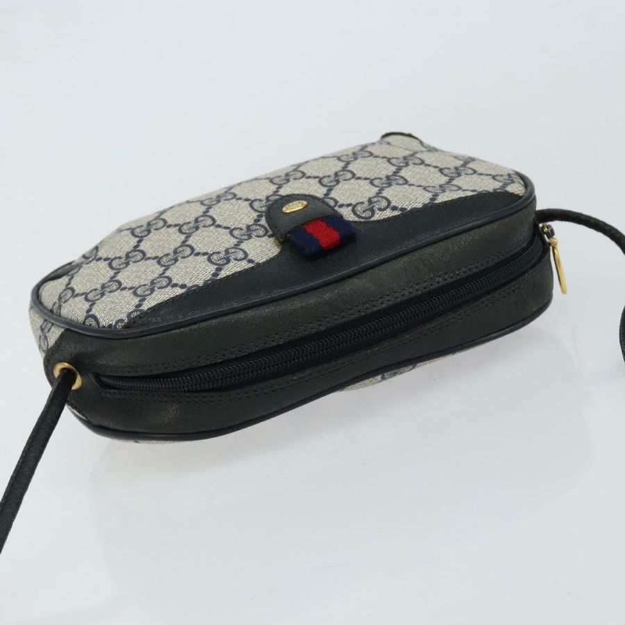 【日本直送】GUCCI GG Supreme Sherry Line 單肩包 PVC 海軍藍/紅色 89 02 066 正品 150546-5