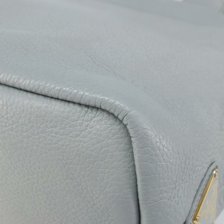 【日本直送】PRADA 小號托特包 沖孔皮革 灰色 金色 正品 bs30580-11