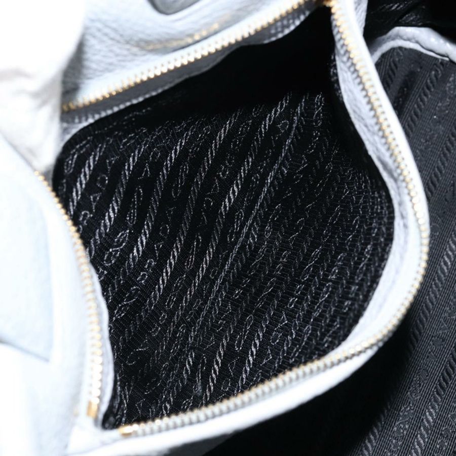 【日本直送】PRADA 小號托特包 沖孔皮革 灰色 金色 正品 bs30580-19