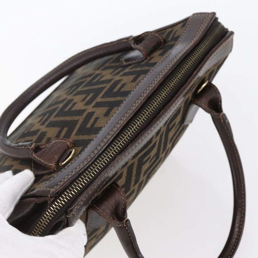 【日本直送】FENDI Zucca帆布手提包 黑色 棕色 正品 150763-5