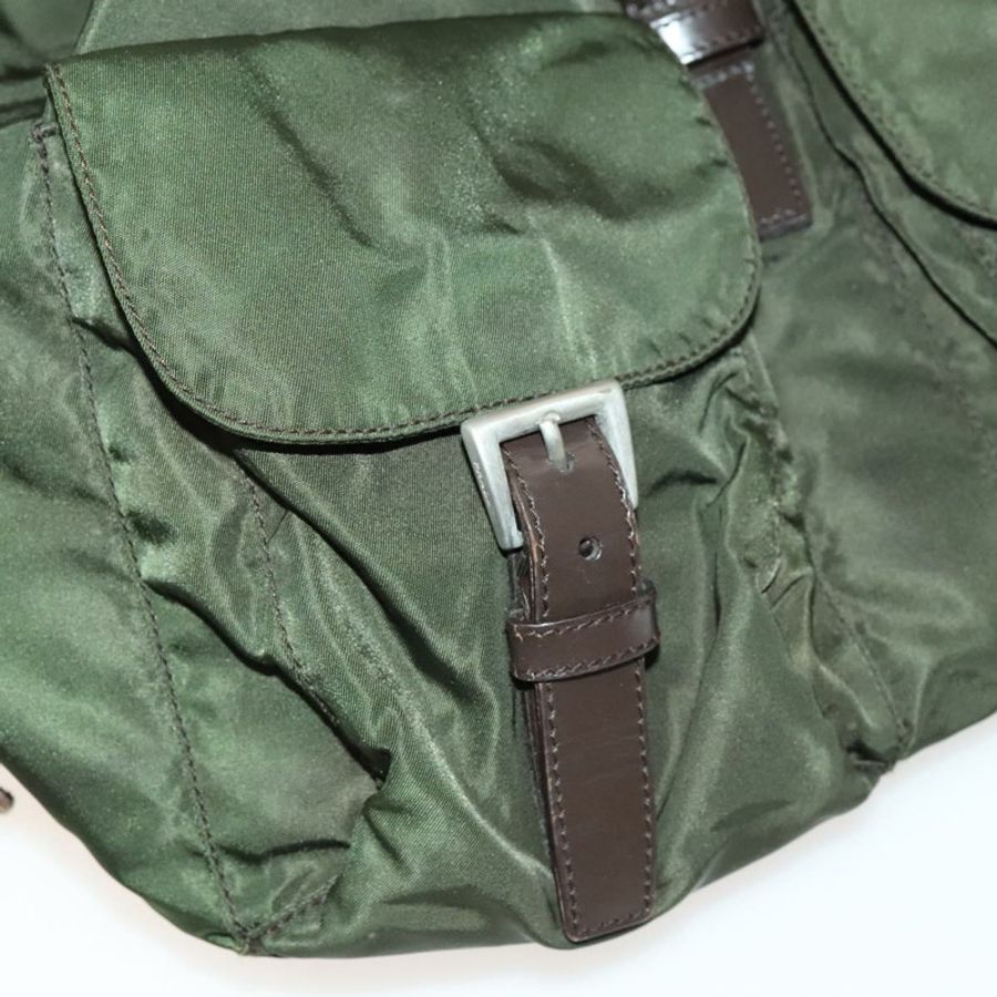 【日本直送】PRADA 雙肩包 尼龍 卡其色 銀色 正品 ki5908-25
