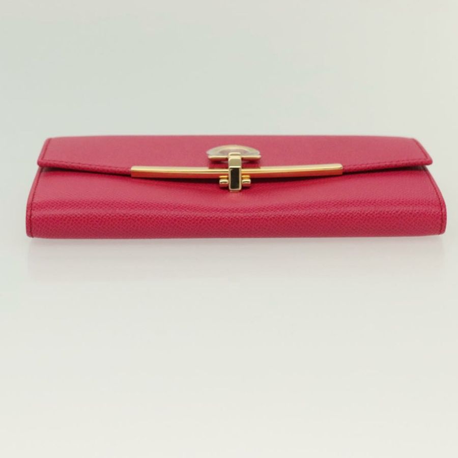 【日本直送】Salvatore Ferragamo Gancini 長版皮夾 皮革 粉金 正品 139609-5