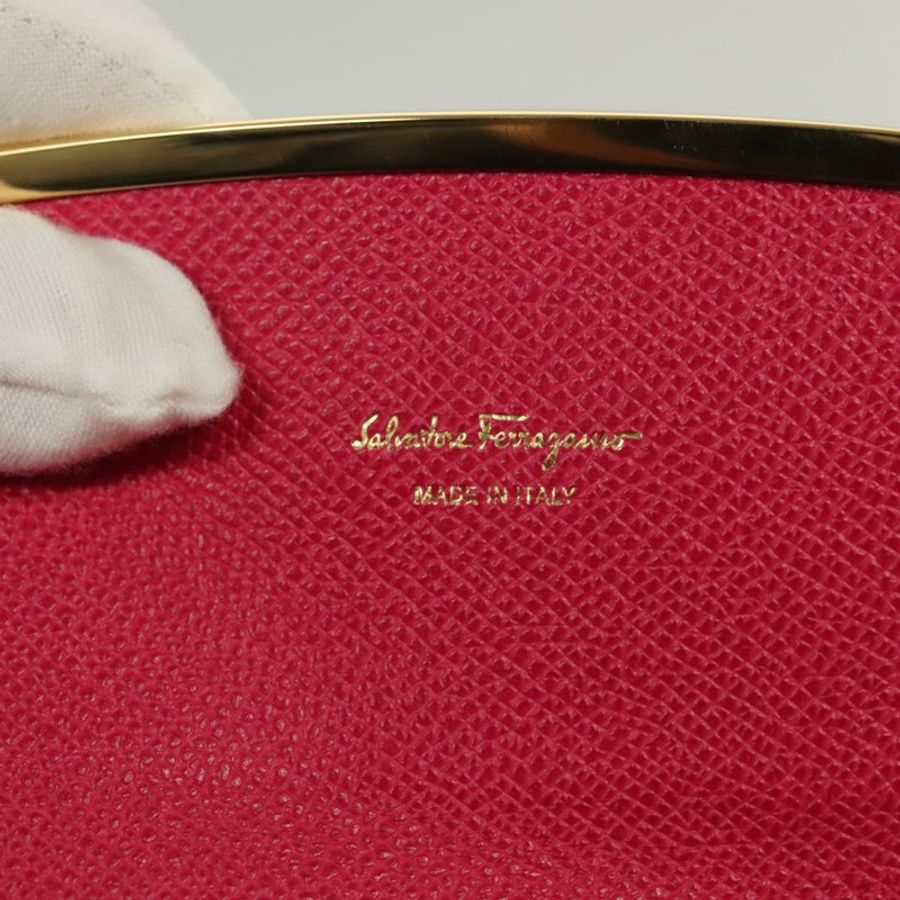 【日本直送】Salvatore Ferragamo Gancini 長版皮夾 皮革 粉金 正品 139609-17