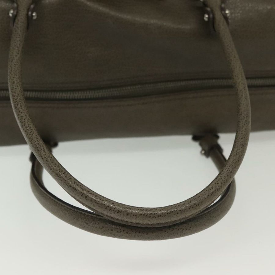 【日本直送】Salvatore Ferragamo Gancini 手提包 皮革 卡其色 銀色 正品 140186-6