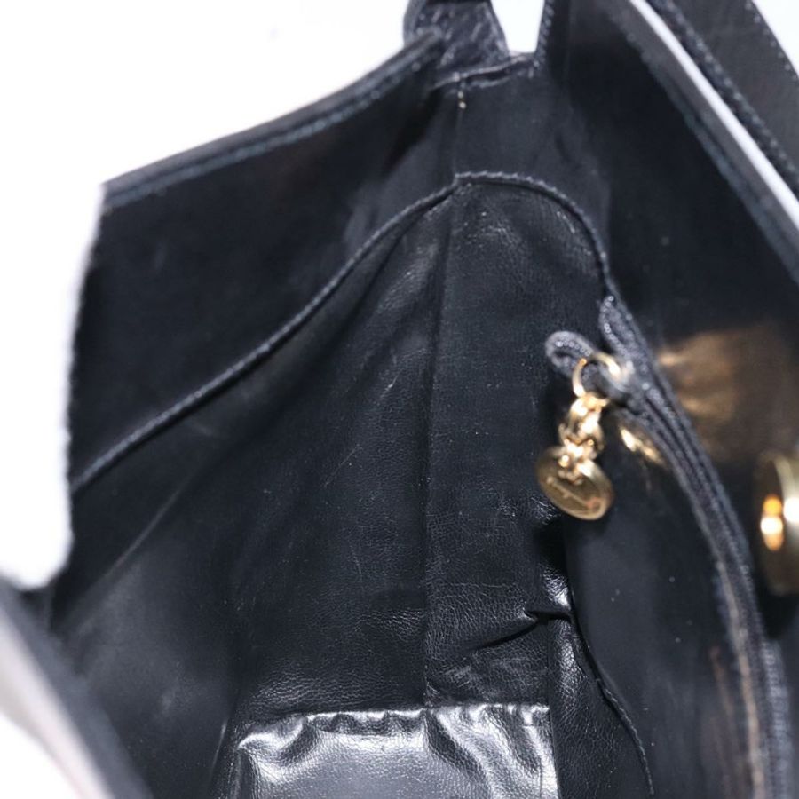 【日本直送】Salvatore Ferragamo Gancini 單肩包,黑色皮革,金色,正品,貨號 140540-18