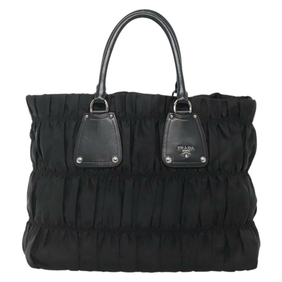 【日本直送】PRADA 尼龍托特包 黑色 銀色 正品 ep10543-12