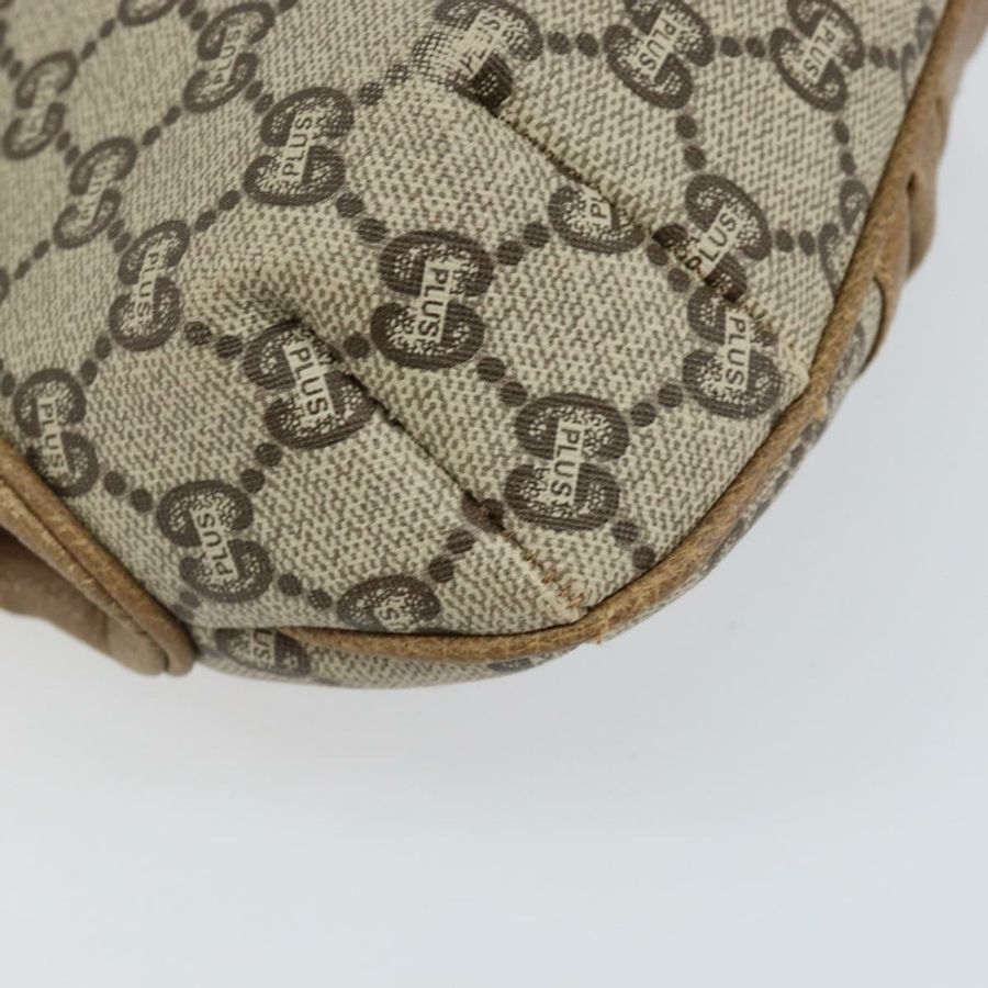 【日本直送】GUCCI GG Plus Supreme 單肩包 PVC 皮革 米色 金色 正品 th6331-8