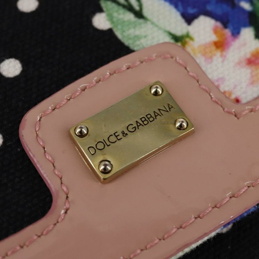 【日本直送】DOLCE&GABBANA 手袋 帆布 黑色 金色 正品 BA6092-17