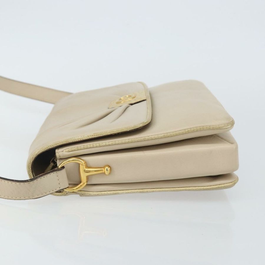 【日本直送】CELINE 皮革單背包 米色 金色 正品 142806-3