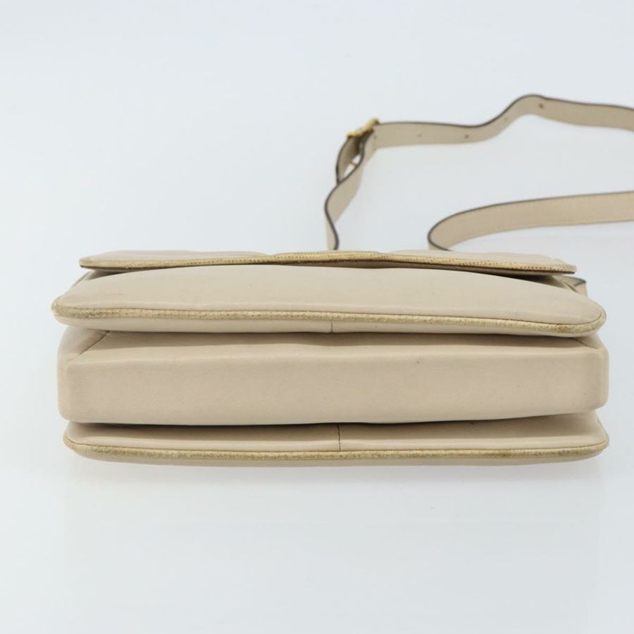 【日本直送】CELINE 皮革單背包 米色 金色 正品 142806-4