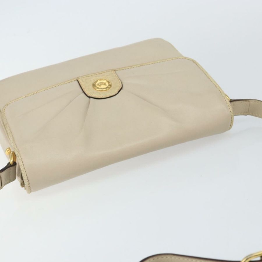 【日本直送】CELINE 皮革單背包 米色 金色 正品 142806-5