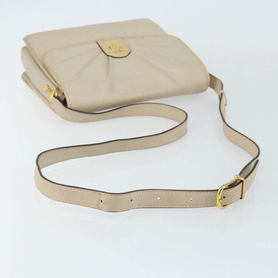 【日本直送】CELINE 皮革單背包 米色 金色 正品 142806-6