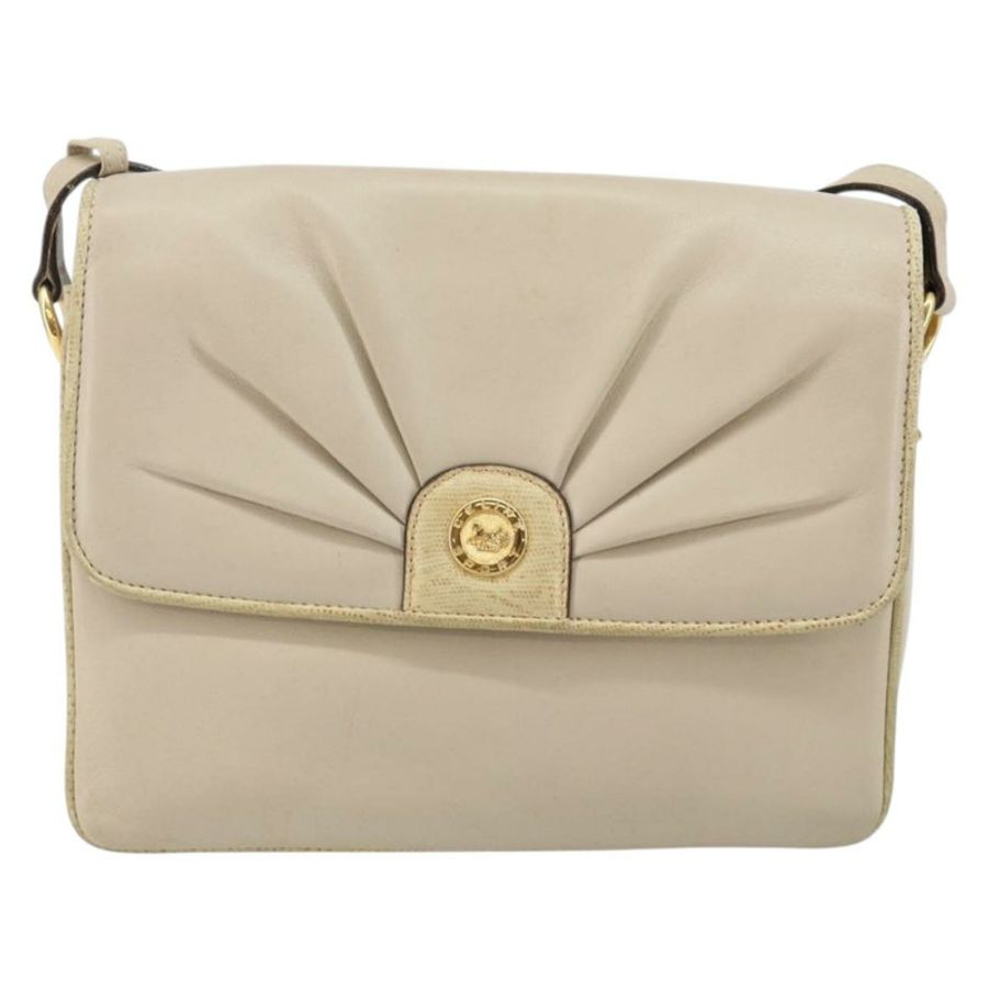 【日本直送】CELINE 皮革單背包 米色 金色 正品 142806-12