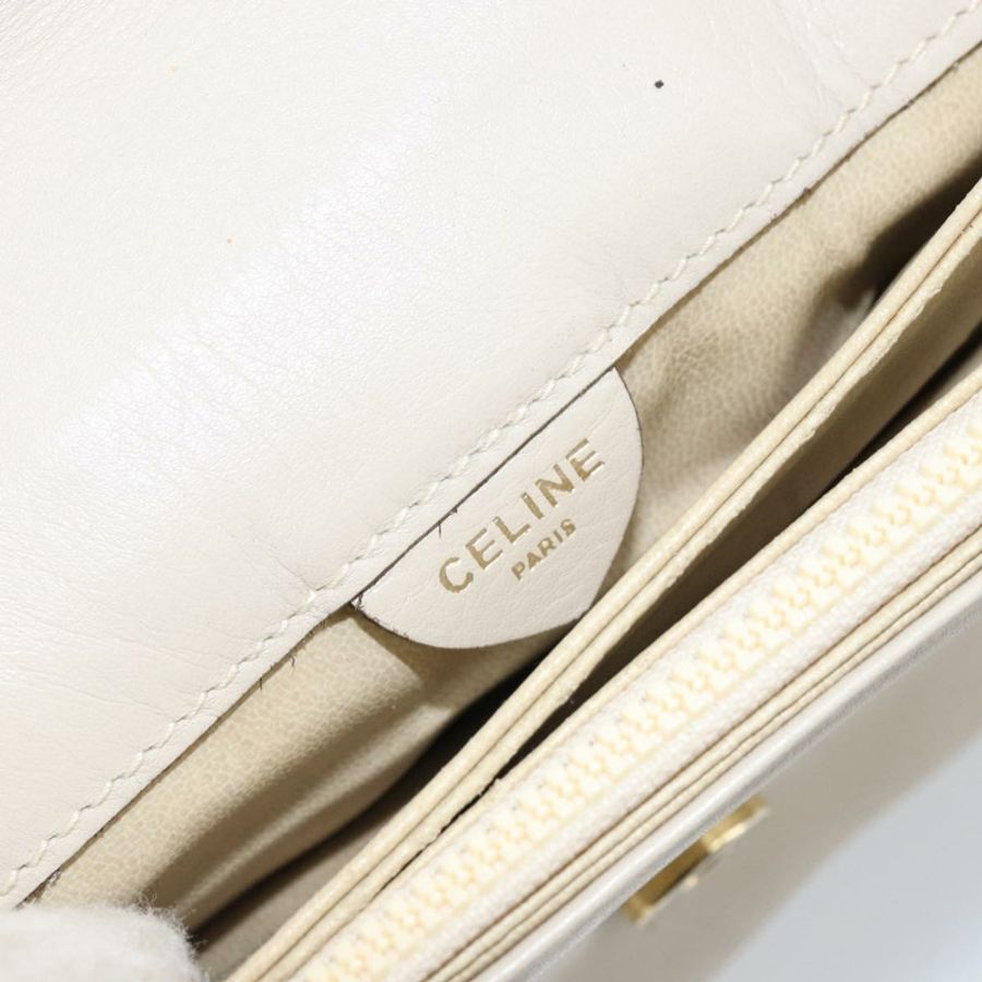 【日本直送】CELINE 皮革單背包 米色 金色 正品 142806-17