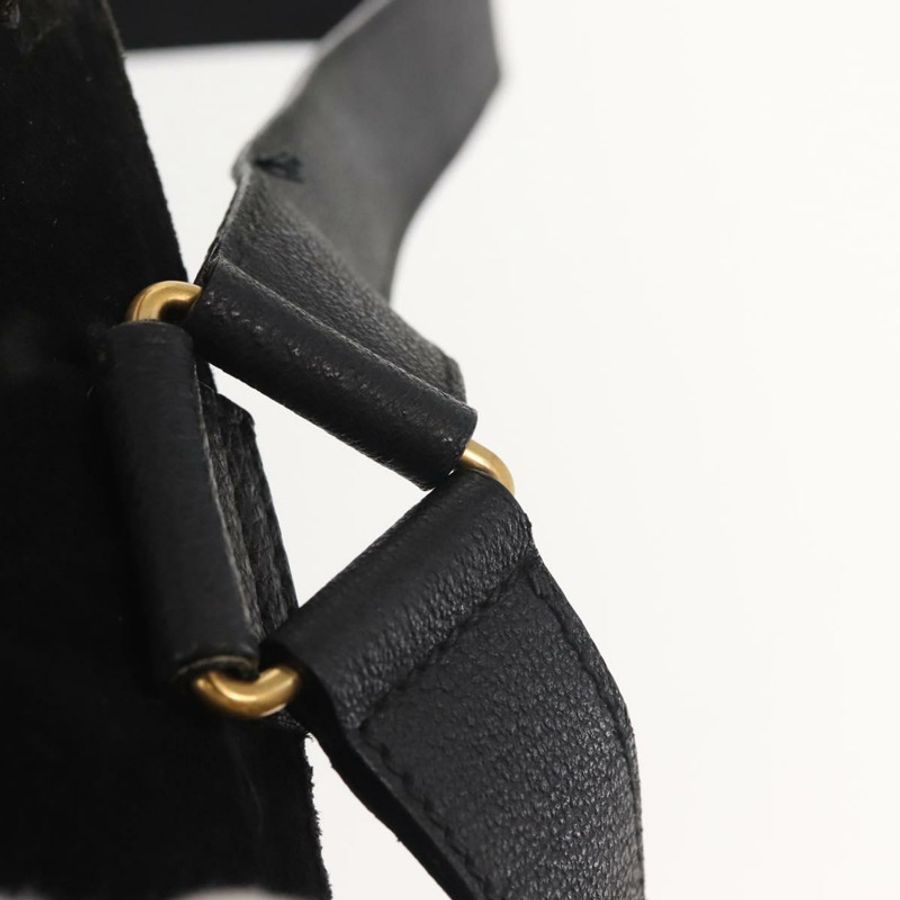【日本直送】GUCCI 竹編雙肩包 絨面革 黑色 金色 003 2058 016 正品 BA5937-14
