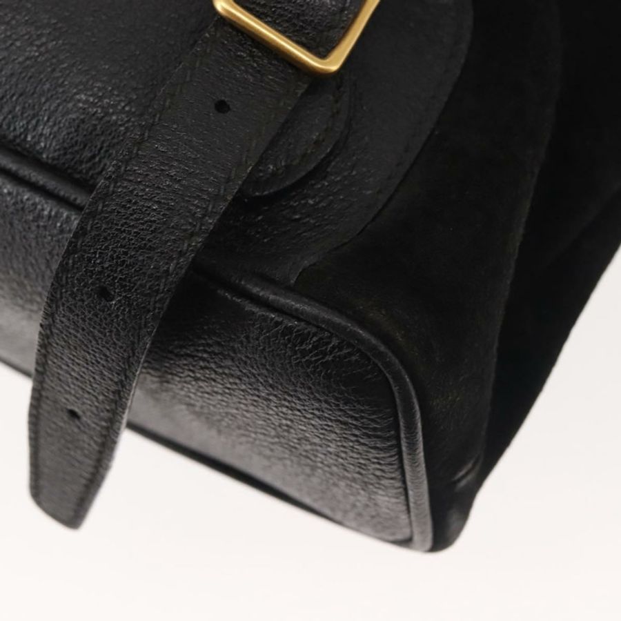 【日本直送】GUCCI 竹編雙肩包 絨面革 黑色 金色 003 2058 016 正品 BA5937-19