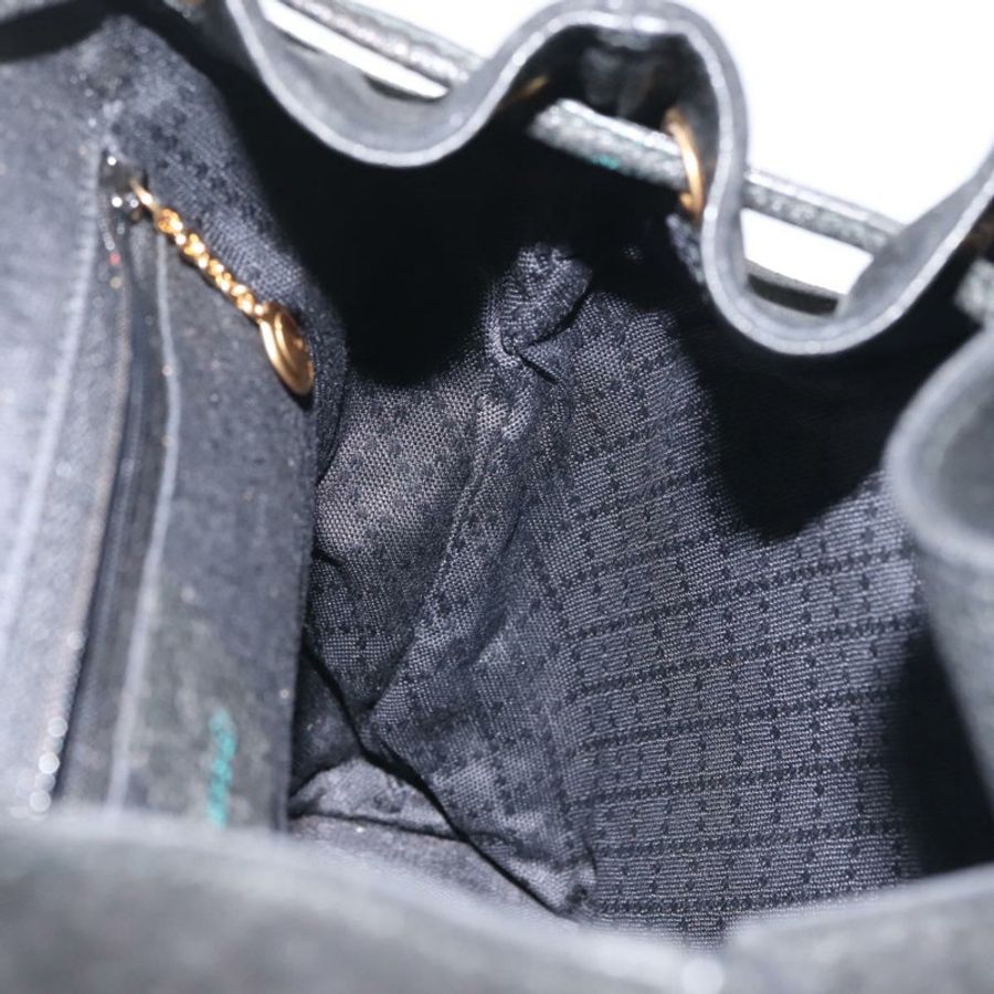 【日本直送】GUCCI 竹編雙肩包 絨面革 黑色 金色 003 2058 016 正品 BA5937-24