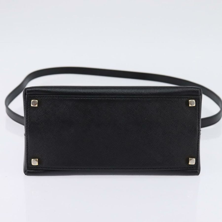 【日本直送】Salvatore Ferragamo Gancini 手提包 皮革 2way 黑色 金色 Auth BA5941-4