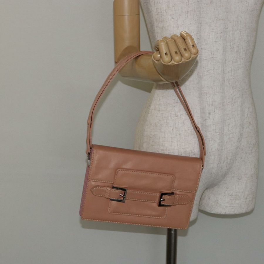 【日本直送】FENDI 粉紅銀色皮革肩背包 正品 142903-23