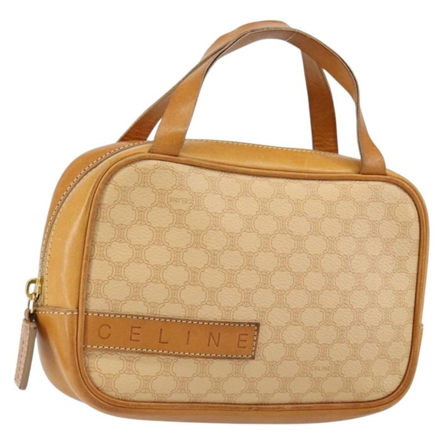 【日本直送】CELINE Macadam帆布手提包 PVC 米色 金色 正品 142798-0